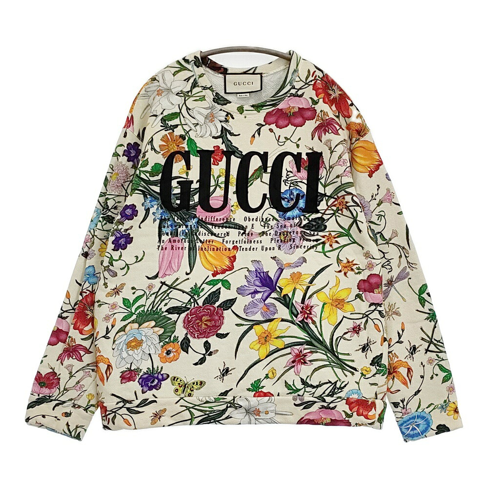 GUCCI ボタニカル 総柄 花柄 大きさM ケリングジャパン 469250-XJAR4 調教師 汗水 象牙色 レディース グッチ【中古】6-0505M