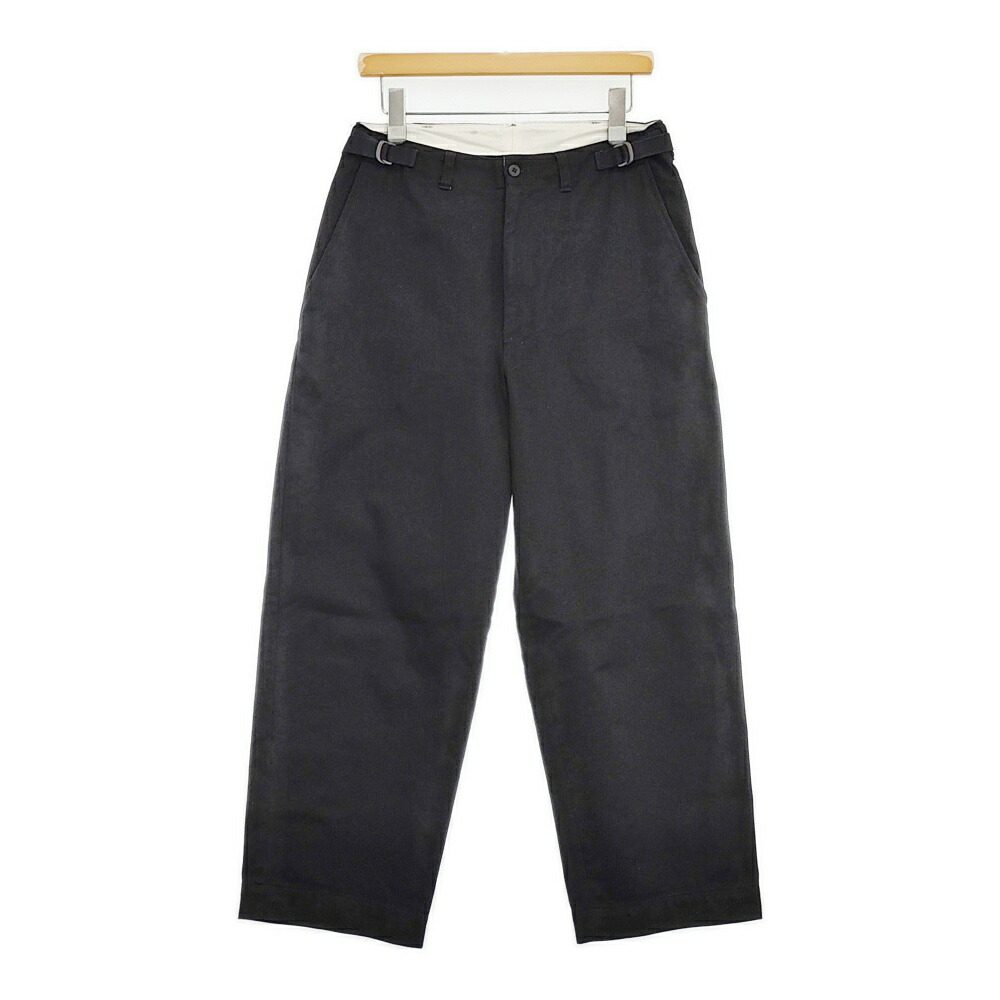 marka SIDE ADJUST TROUSERS ORGANIC COTTON DRILL サイズ1 定価25300円 ワイド パンツ ブラック メンズ マーカ【中古】6-0320G