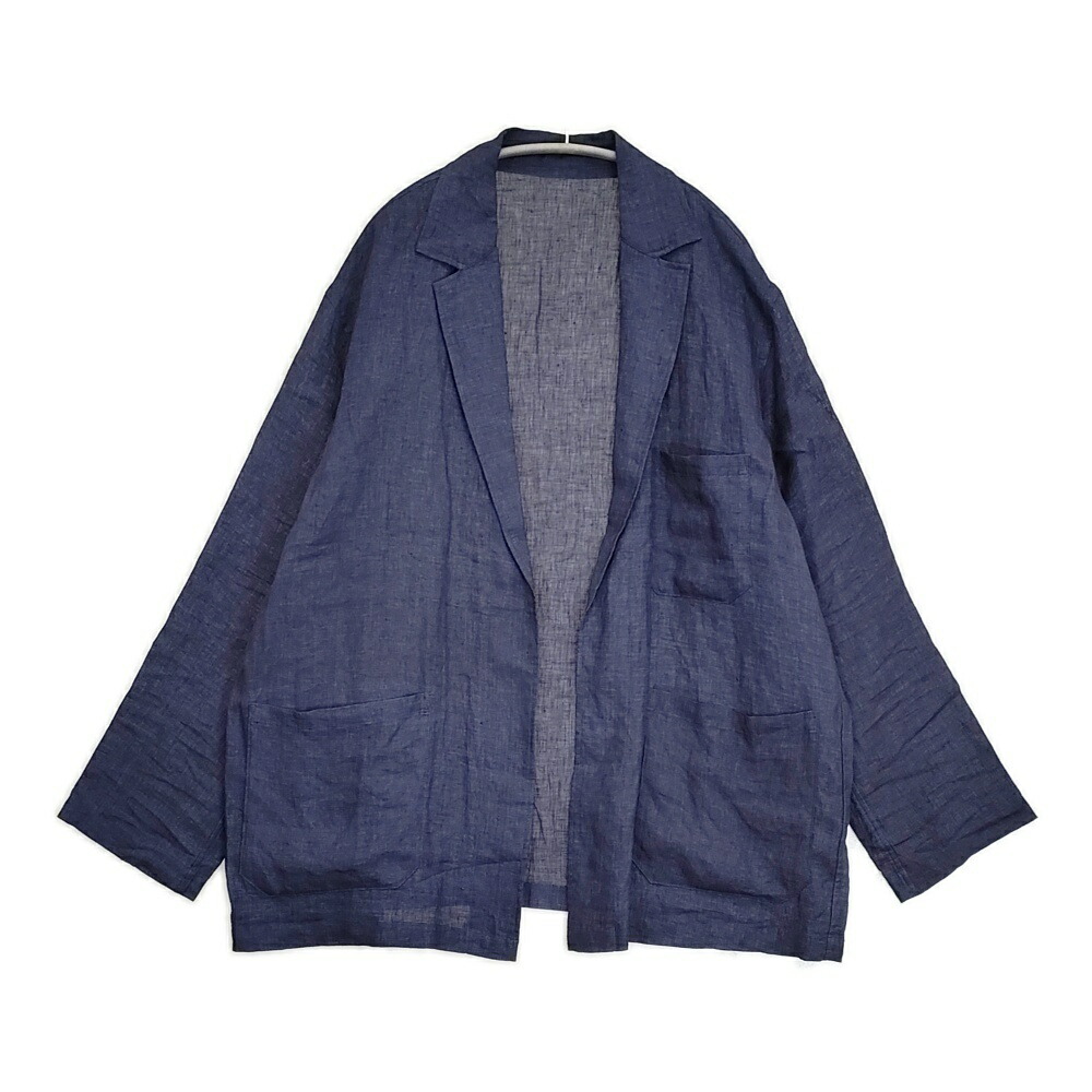 YLEVE LINEN POPLIN JACKET リネンポプリン 定価60500円 サイズ4 テーラードジャケット 25SS ネイビー メンズ イレーヴ【中古】6-0320M