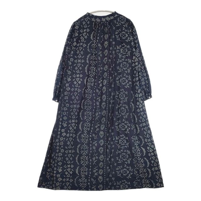 Pal'las Palace インディゴガーゼ花曇り柄ボトル衿ワンピース 定価41800円 ワンピース ネイビー レディース パラスパレス【中古】6-0323M