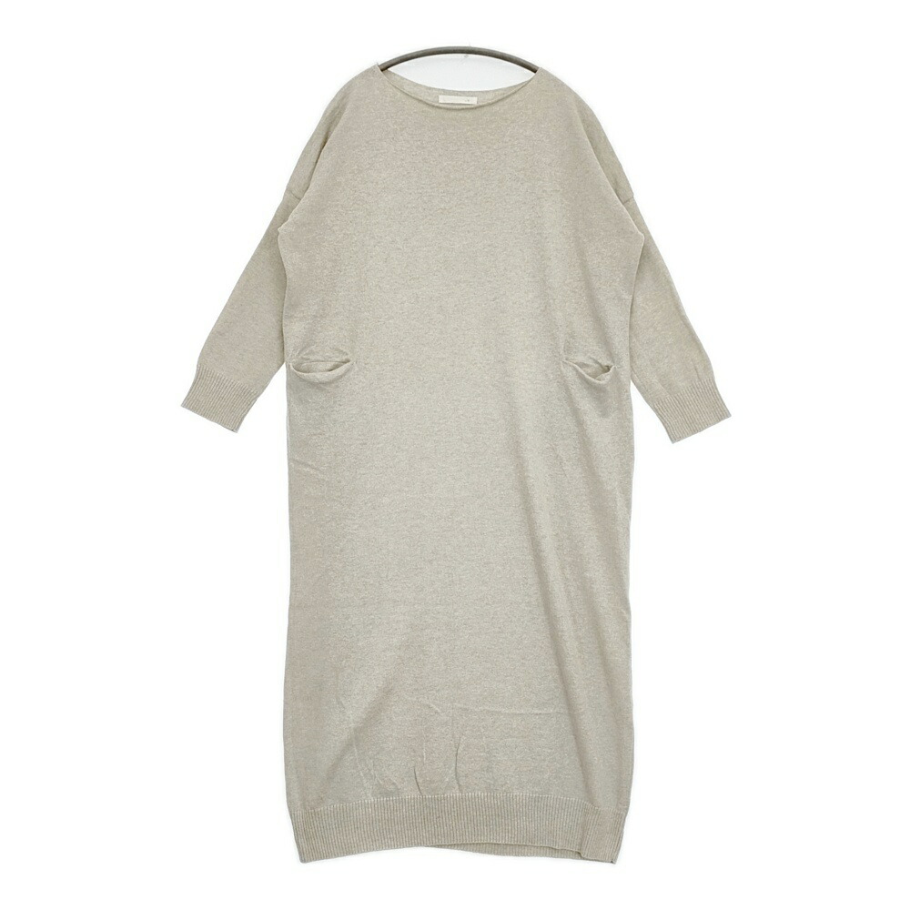 vie evam eva recycled cotton OP コットンニット V201K908 定価24000円 ワンピース ライトグレー レディース ヴィー エヴァムエヴァ【中古】6-0317M