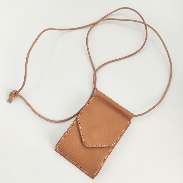Hender Scheme hang wallet 定価17600円 レザー 革 ハンウォレット 財布 コインケース ベージュ レディース エンダースキーマ【中古】6-0110G