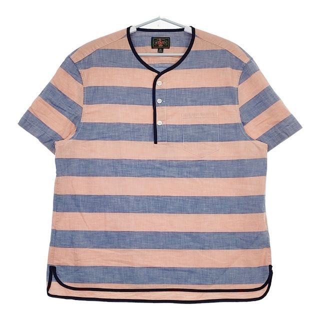 BEAMS PLUS/J.CREW SHORT SLEEVE SHIRT 定価13200円 半袖シャツ 24SS ブルー ピンク メンズ ビームスプラス/ジェイクルー【中古】5-0623S