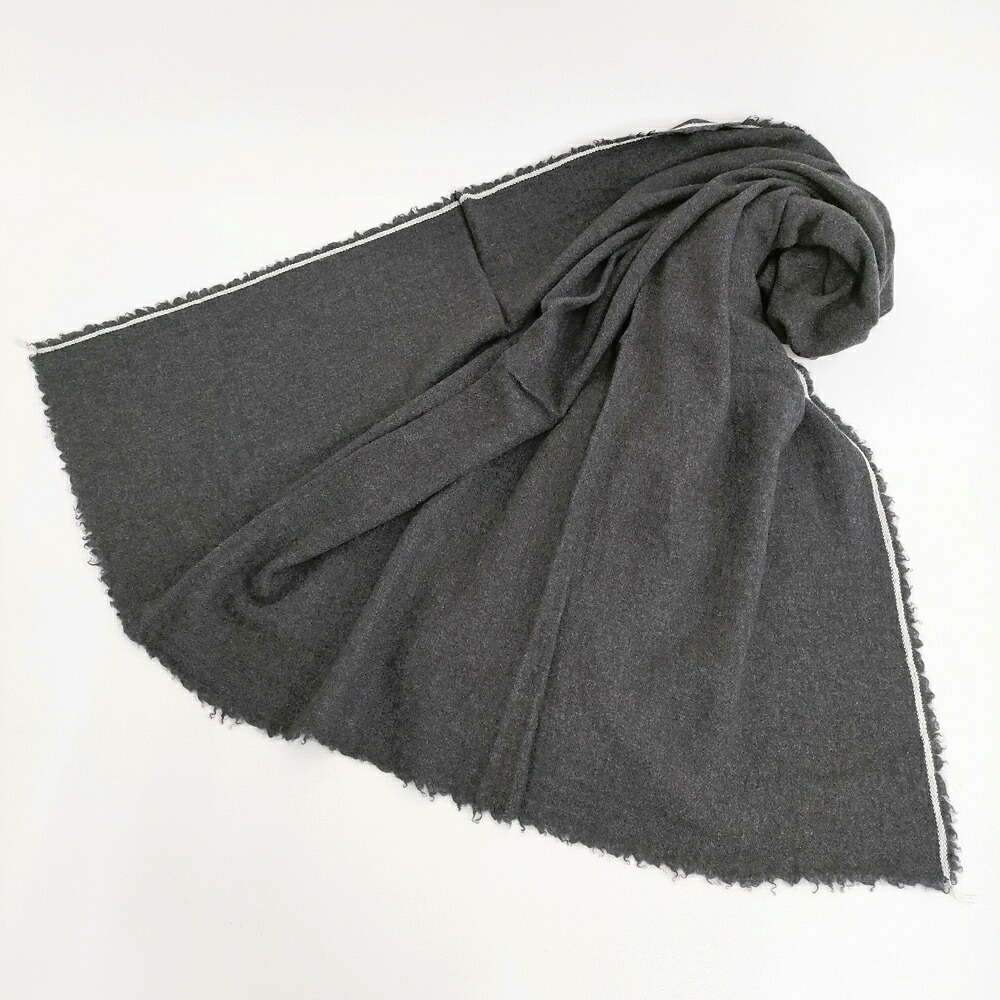 YAECA CONTEMPO 新品 カシミール100％ 通貨価値52800円 51953 袈裟 濃灰色薄墨色 レディース ヤエカコンテンポ【中古】6-0227T#