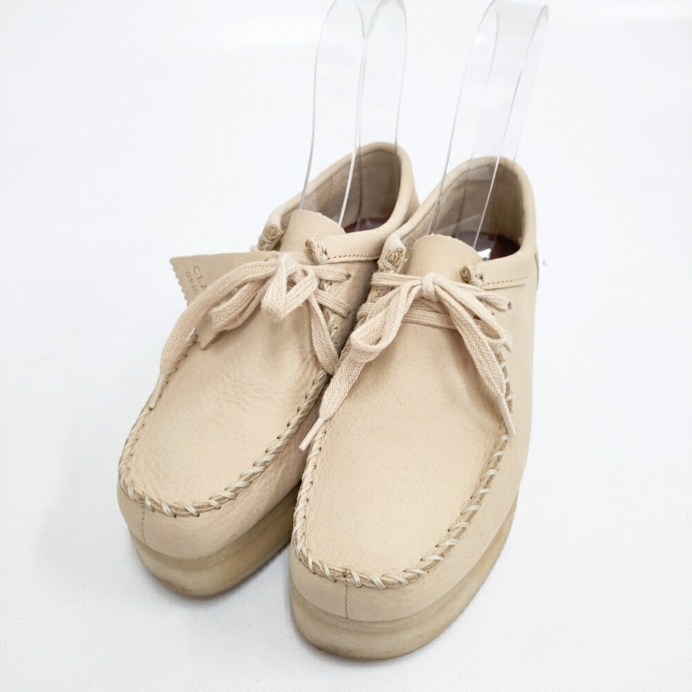 Clarks ワラビー UK5 1/2 レザー 革 厚底 シューズ・靴 ベージュ レディース クラークス【中古】6-0208G