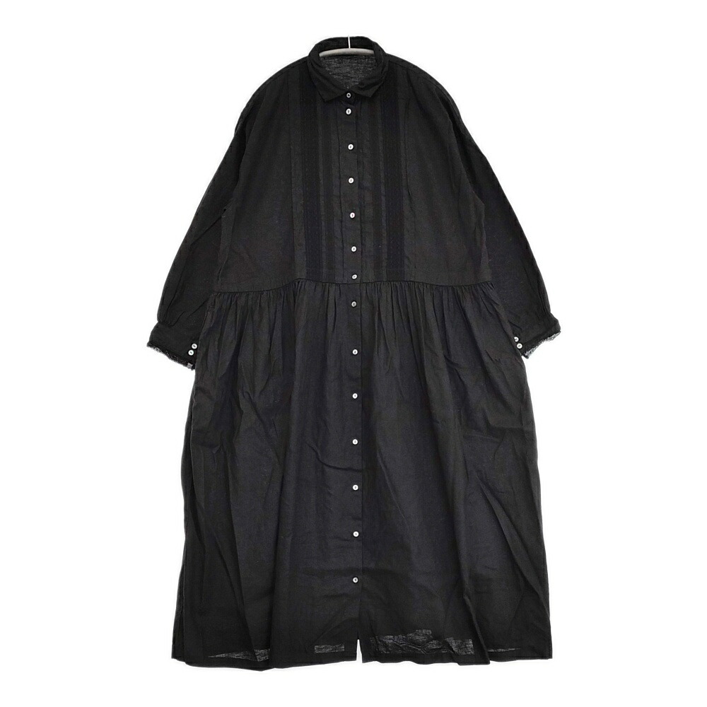nest Robe 01231-1293 UpcycleLino スピード競技襟付き添い人衣装 綿織物リネン プルオーバー衣装 大きさF 衣装 黒いこと レディース ネスト衣装【中古】6-0525M