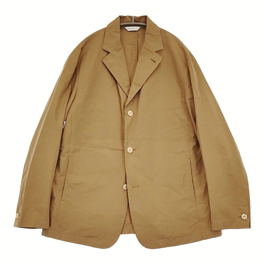 ARTS&SCIENCE Minimal jacket ミニマルジャケット コットンシルク 定価115500円 テーラードジャケット ベージュ メンズ アーツ&サイエンス【中古】6-0106M