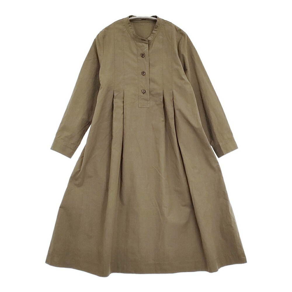 MARGARET HOWELL タック プリーツ 578-8158008 サイズ1 プルオーバー ワンピース カーキ レディース マーガレットハウエル【中古】6-0309M