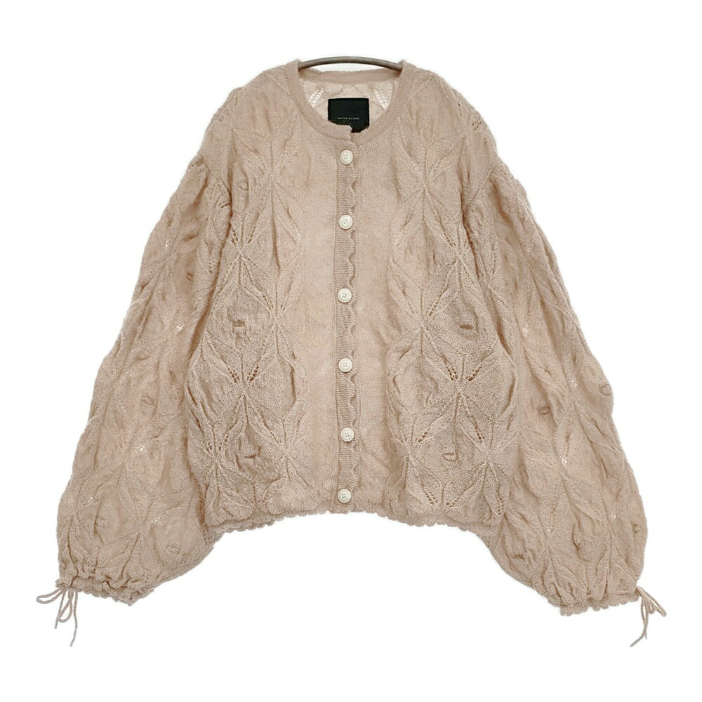 native village モヘアニットカーディガン 定価60500円 33243-07105 クルーネック カーディガン ピンク nude pink レディース ネイティブヴィレッジ【中古】6-0309T 17,243円