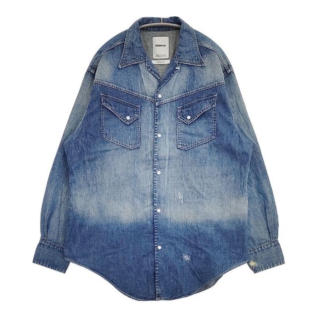 BOWWOW 未使用品 40S WESTERN DENIM SHIRTS 定価42900円 ビームス購入 XL ウエスタン デニム 長袖シャツ ブルー メンズ バウワウ【中古】6-0326M