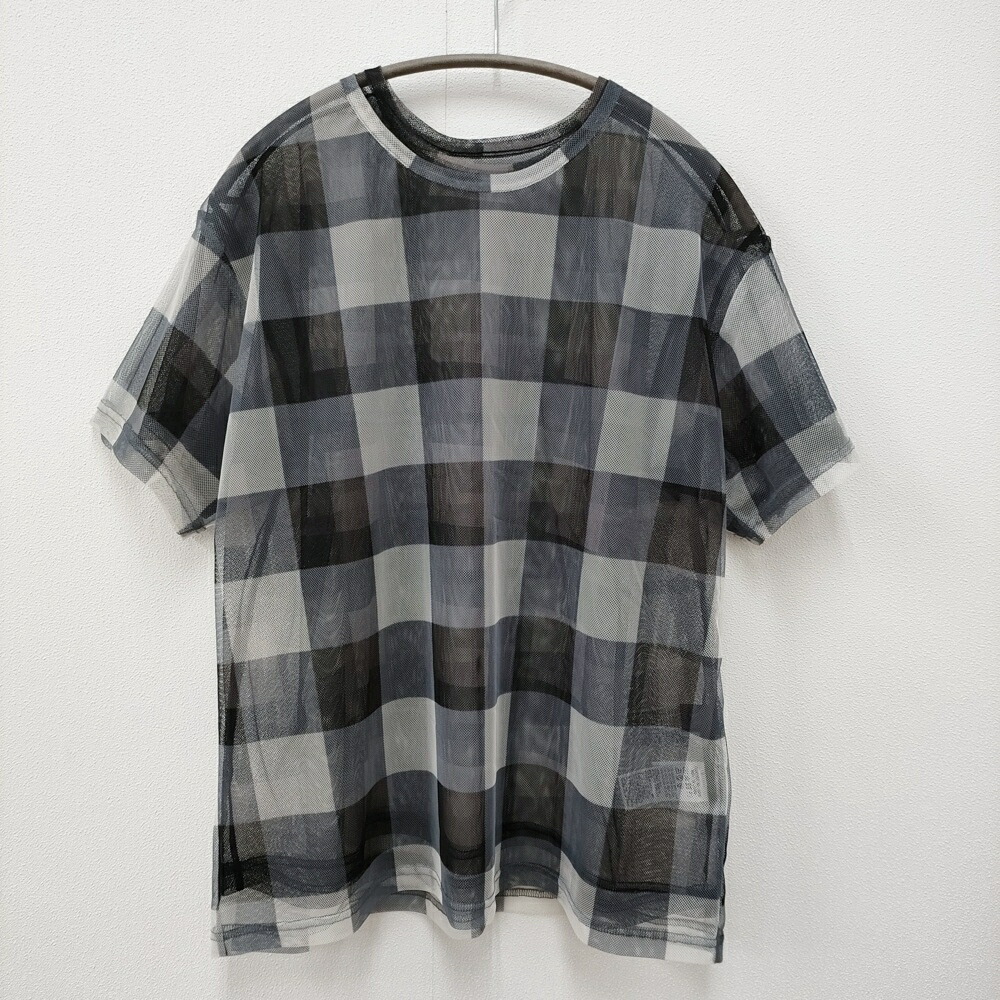 Y\u0027s チュール レイヤードカットソー メッシュ 大きさ2 YY-T10-673 半袖Ｔシャツ カットソー 24SS 薄墨色 黒いこと レディース ワイズ/Yohji【中古】6-0324S