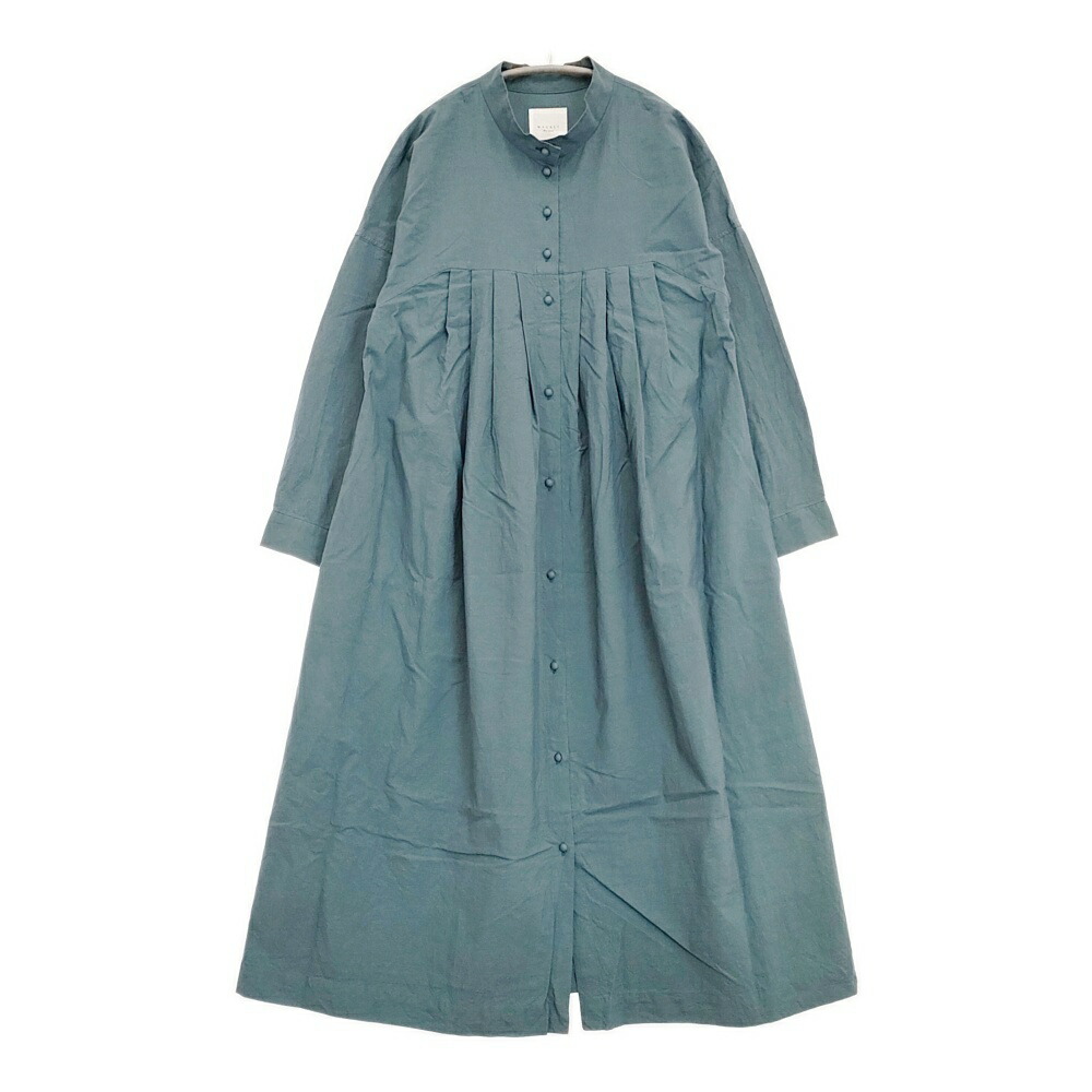 MAGALI 天日干しコットンタックワンピース 日本製 ワンピース ブルーグリーン レディース マガリ【中古】6-0329M
