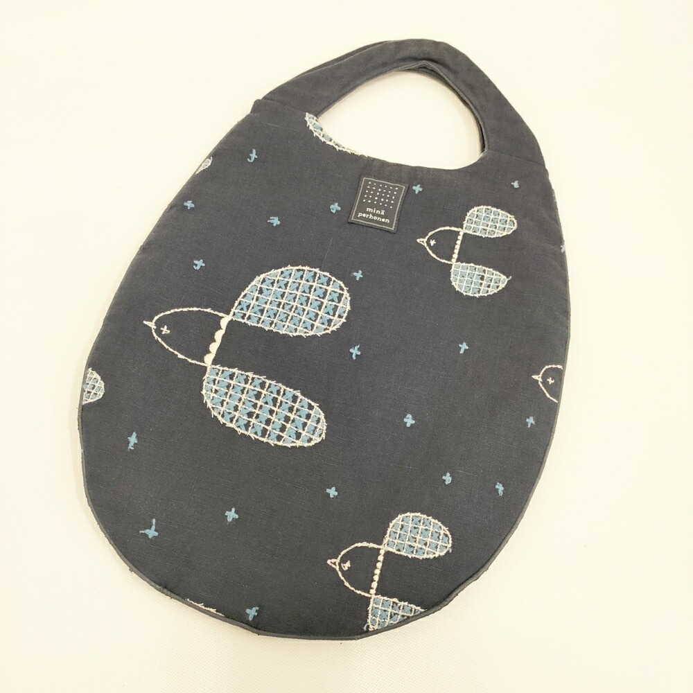 新品 mina perhonen pizza bag ミナペルホネン ピザバッグ ミナペルホネンpizza bag（中）pallo x tambourine ネイビー