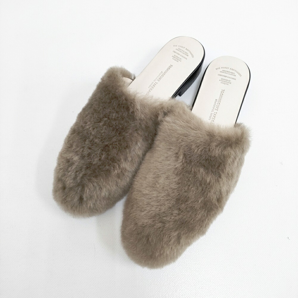 BEAUTIFUL SHOES 新品 MOUTON SANDALS 23cm ファー ムートン 定価52800円 サンダル ブラウン レディース ビューティフルシューズ【中古】5-0108T