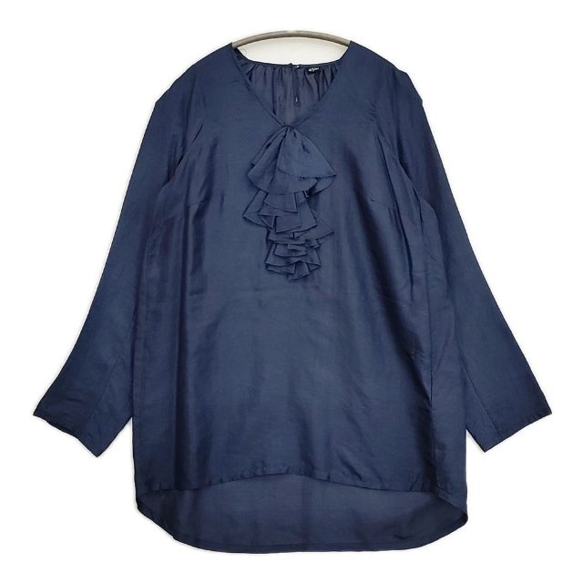 45R/45rpm インドシルクのインディゴブラウス 定価58300円 ブラウス シャツ ネイビー レディース フォーティーファイブアールピーエム【中古】6-0125M｜ブランド古着の専門店 ジージー 7,977円