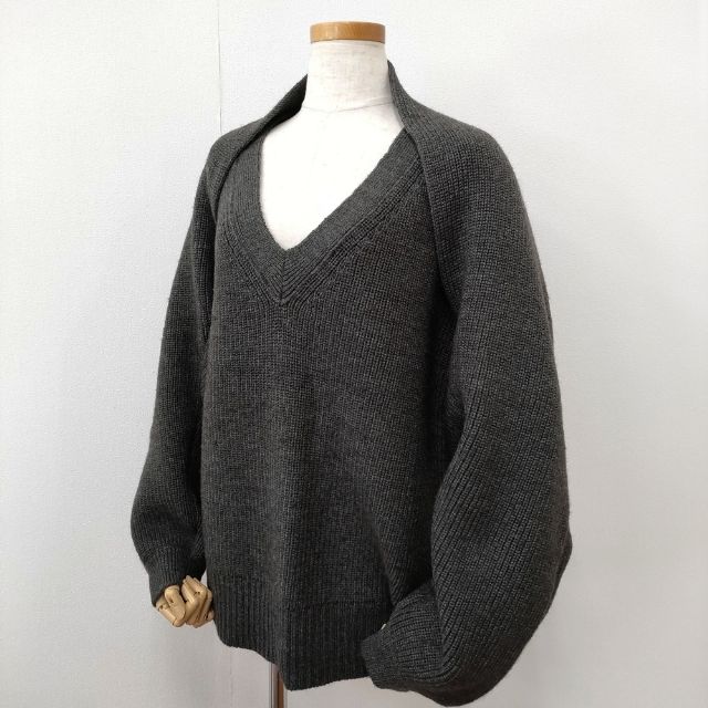 muller of yoshio kubo Connect sweater コネクトニット ニットベスト アームカバー 定価49500円 セーター ニット チャコールグレー レディース ミュラーオブ ヨシオクボ【中古】6-0125T