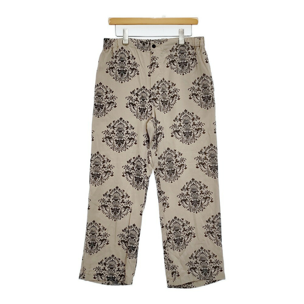 UNUSED Ornament Easy pants 通貨価値37400円 飾りつけ柄 大きさ2 UW1164 たわい無い ズボン下 25SS ベージュ メンズ アンユーズド【中古】5-1115M