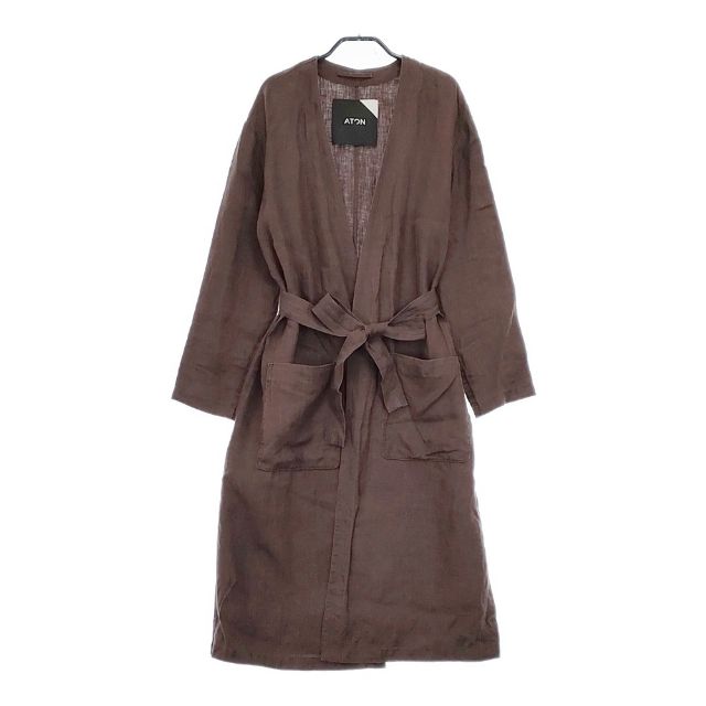 ATON リネン ガウン LINEN HOUNDS TOOTH ローブ コート ブラウン レディース エイトン【中古】5-0416M∞ 楽天市場】ATON リネン ガウン LINEN HOUNDS TOOTH ローブ コート