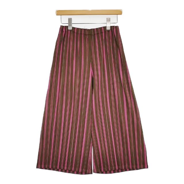 PLEATS PLEASE ISSEY MIYAKE プリーツ ワイドパンツ PP13-JF672 ポリエステルコットン パンツ ブラウン ピンク レディース プリーツプリーズ【中古】5-1106M｜ブランド古着の専門店 ジージー 15,547円
