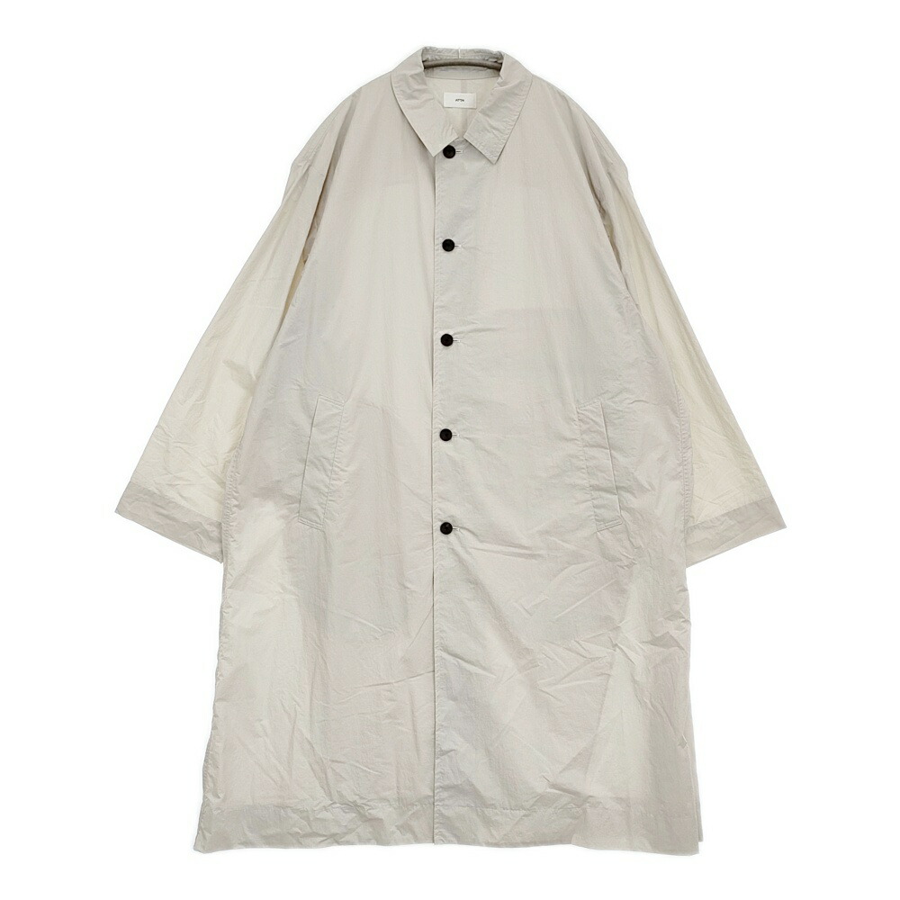 ATON TRAVEL NYLON PACBLE COAT 7093829 サイズ02 ナイロン パッカブル ステンカラーコート 24SS アイボリー レディース エイトン【中古】6-0401M
