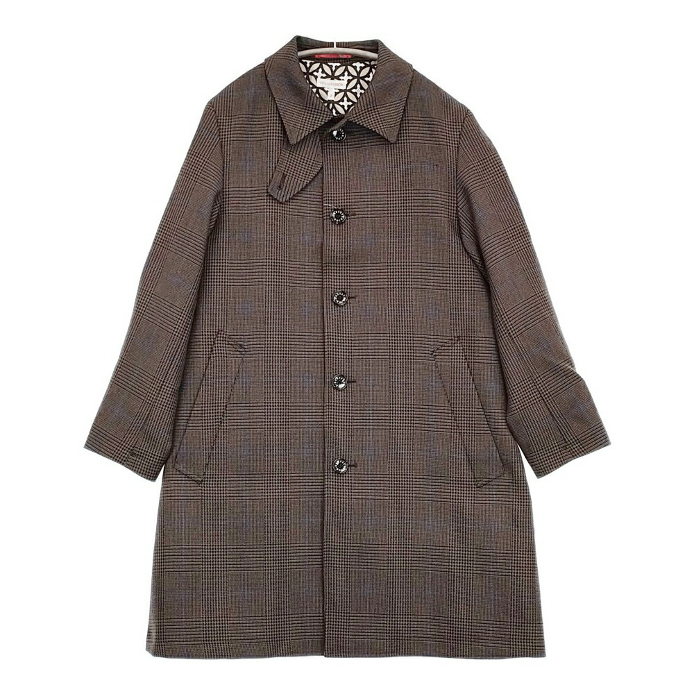 DRESSTERIOR オーバーペーンチェックバルマカーンコート 大きさS 必要経費69300円 086-99011 ステンカラー厚地の外套 24AW 赤銅色 メンズ 御召しものテリア【中古】5-1210T