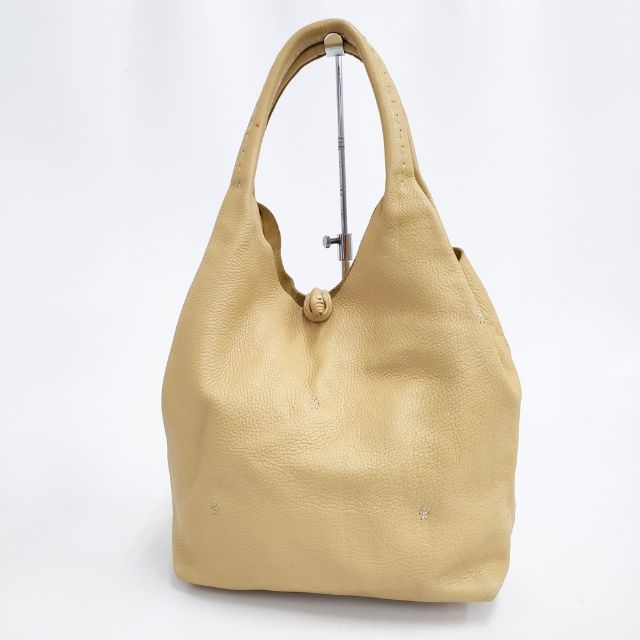 【美品】ヘンリーハイクラス☆オーストリッチ　金金具　キャメル　ハンドバッグ 美品】ヘンリーハイクラス☆オーストリッチ 金金具 キャメル