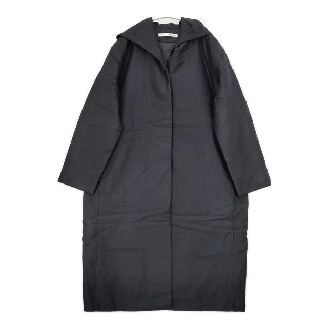 evam eva press wool hooded coat 定価44000円 E193K045 フード付き コート チャコールグレー レディース エヴァムエヴァ【中古】4-0120T∞ 266316-01.jpg