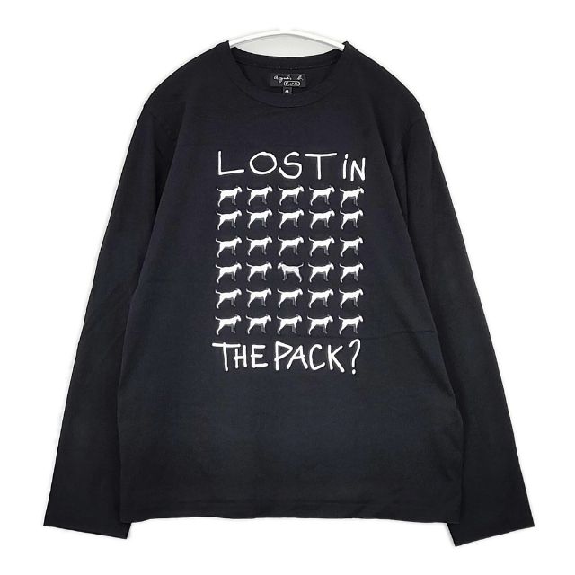 agnes b. AURELE ドッグT アーティスト 長袖Ｔシャツ カットソー ロンＴ ブラック レディース アニエスベー【中古】6-0222M