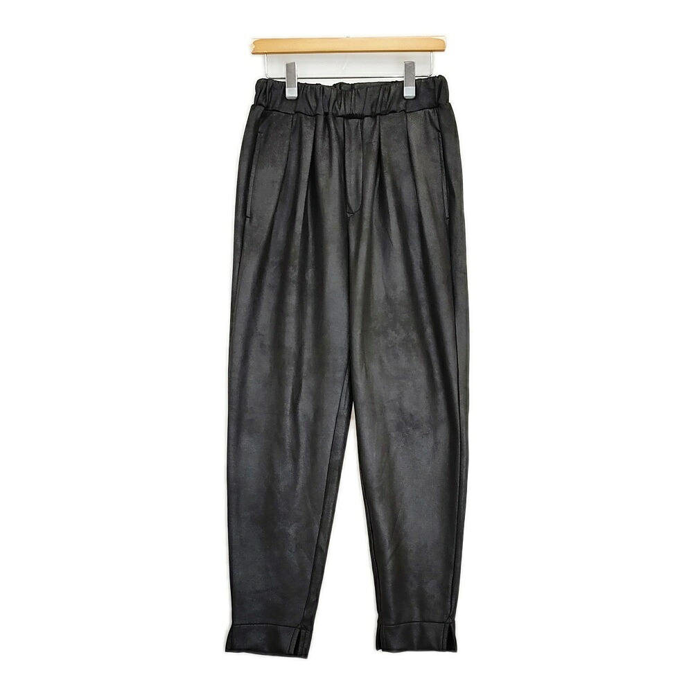 Robes & Confections Faux Leather Double Cloth Tapered Easy Pants 定価40700円 パンツ 25AW ブラック レディース ローブスコンフェクションズ【中古】6-0131T