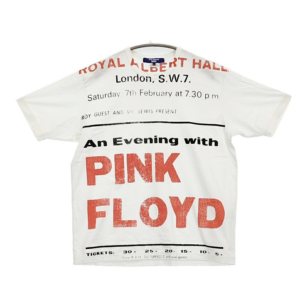 COMME des GARCONS JUNYA WATANABE MAN 綿度詰め天竺 PINK FLOID 半袖Ｔシャツ AD2024 ホワイト メンズ ジュンヤワタナベマン【中古】5-1022S