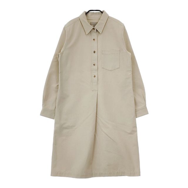 新品タグ付 マーガレットハウエル コットンウール新型襟付きドレスワンピース 8万 MARGARET HOWELL（マーガレットハウエル）の「LINEN WOOL HOPSACK