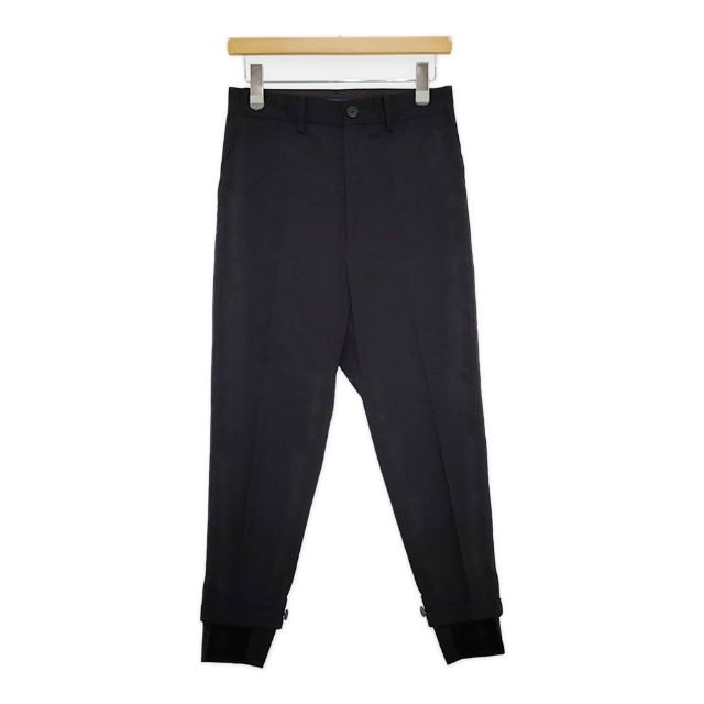 REGULATION Yohji Yamamoto 綿織物ギャバジン 裾胴締め FQ-P55-005 真っただ中押し付けるスラックス ズボン下 黒いこと レディース レギュレーションヨウジヤマモト【中古】5-0921G