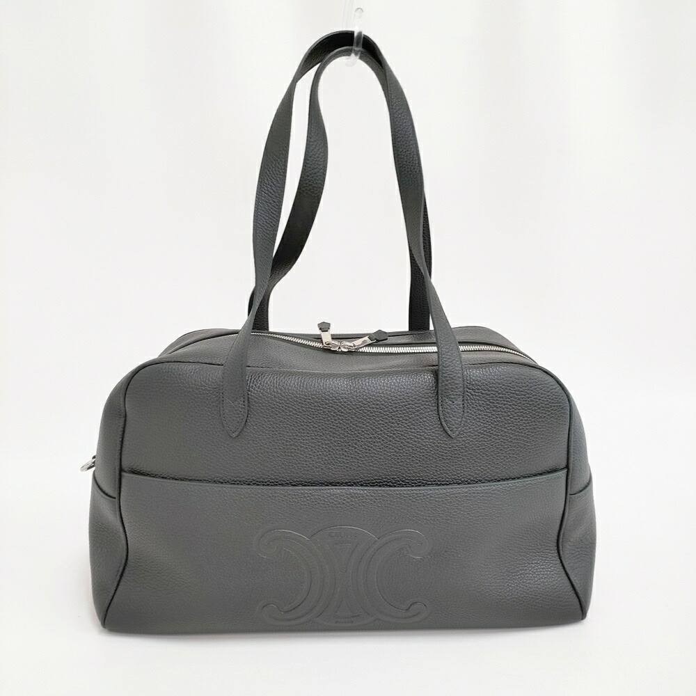 CELINE ダッフルバッグ グレインドカーフスキン 通貨価値390500円 ボストンバッグ 25AW ナイト爵緑であること メンズ セリーヌ【中古】6-0328G