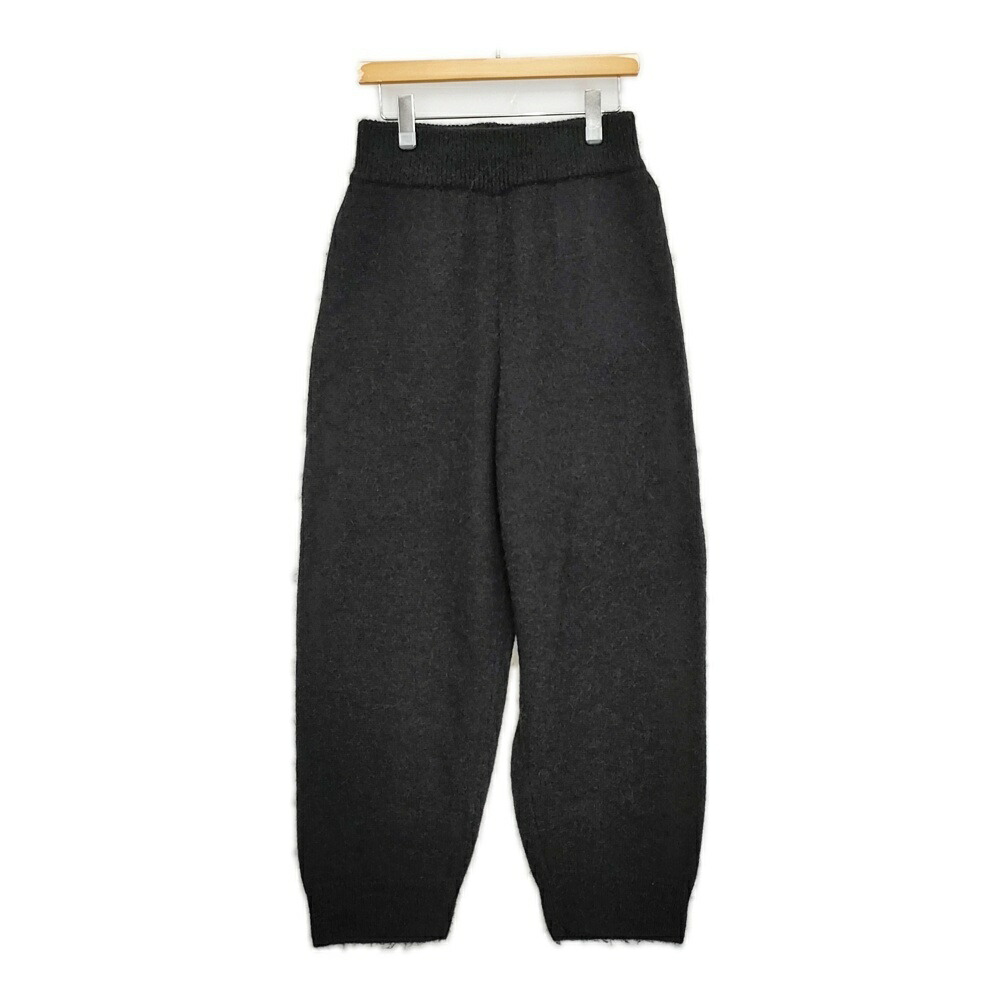 WIRROW Alpaca wool wide knit pants 通貨価値41800円 大きさ1 392283-224 ズボン下 24AW 黒いこと系 ユニ一発やる ウィロウ【中古】6-0131T