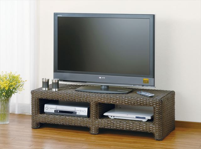 テレビボード 小 W-982B ブラウン 籐 籐家具 収納 テレビ台 テレビボード TV台 アジアンリビングルーム籐 ラタン 製 輸入品 完成品