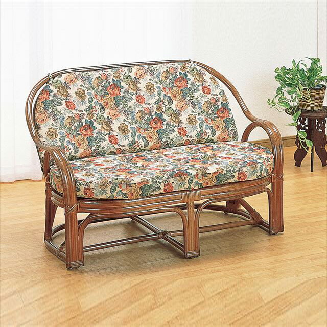 ラブソファー Y-450B ブラウン 籐 籐家具 ラブソファー ソファー アジアンリビングルーム籐 ラタン 製 輸入品 完成品