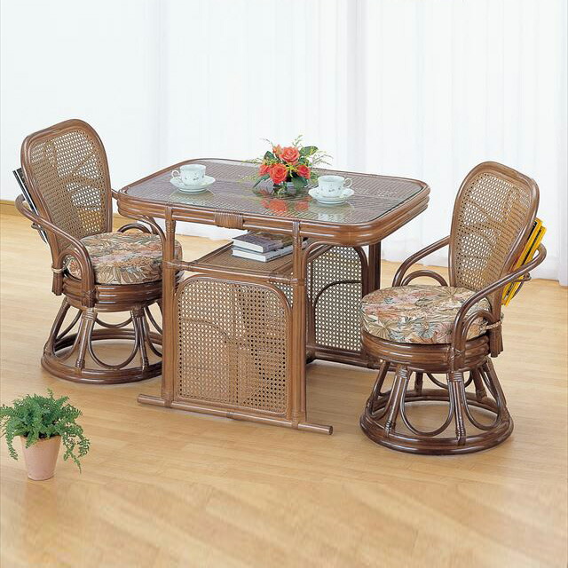 ラタン 籐 ミニテーブル & チェア の セット 0_1f2f32ed12e8213b369f6c59006e