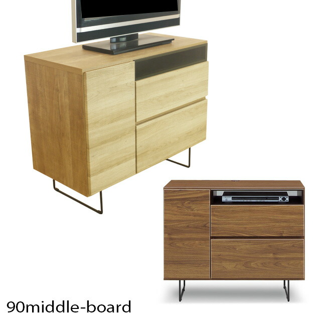 テレビ台 ミドルボード 幅90cm 高さ75cm テレビボード テレビラック 国産 TV台 木製 TVボード ミドルタイプ リビング収納 収納家具 大川家具｜ミキティの激安家具ＳＨＯＰ