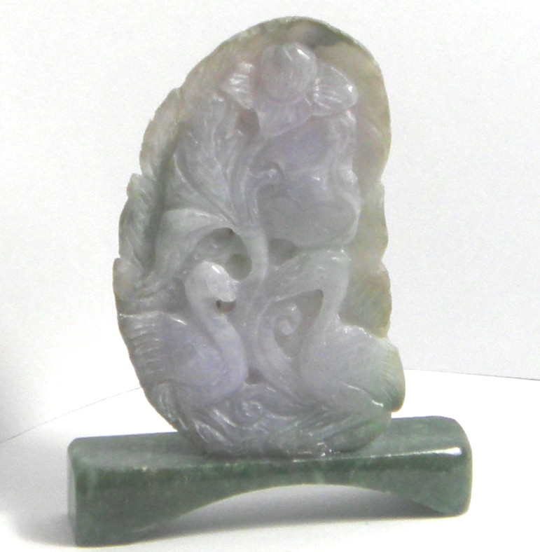 天然ラベンダー翡翠73グラム彫刻品|Gems 支店