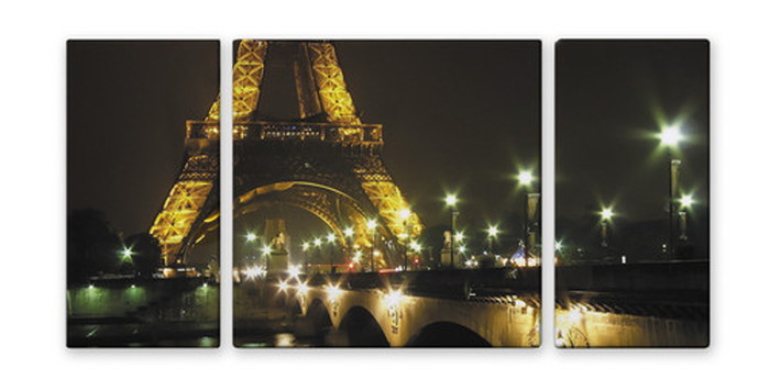 CANVAS ART キャンバスアート Paris Eiffel Tower パリ エッフェル塔 Lサイズ W1000×H500 3枚組 US-2002 店舗 カフェ ラウンジ ロビー ホテル 法人 kar-4999344s2 アートパネル アートボード 壁紙 装飾フィルム 送料無料 北欧|家具・インテリアのジェンコ