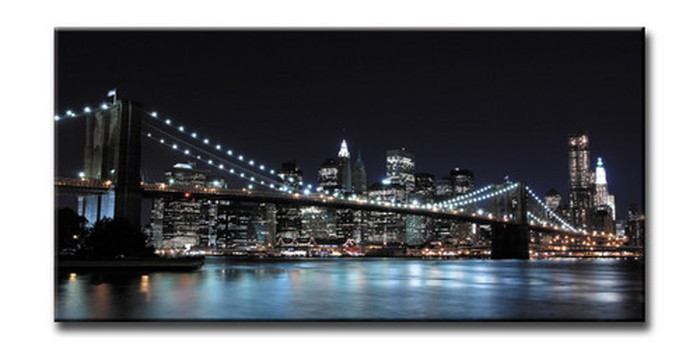CANVAS ART キャンバスアート BrooklynBridge ブルックリンブリッジ Lサイズ W1000×H500×D40mm US-6001 店舗 カフェ ラウンジ ロビー ホテル 法人 kar-6248409s1 アートパネル アートボード 壁紙 装飾フィルム 送料無料 北欧 モダン|家具・インテリアのジェンコ