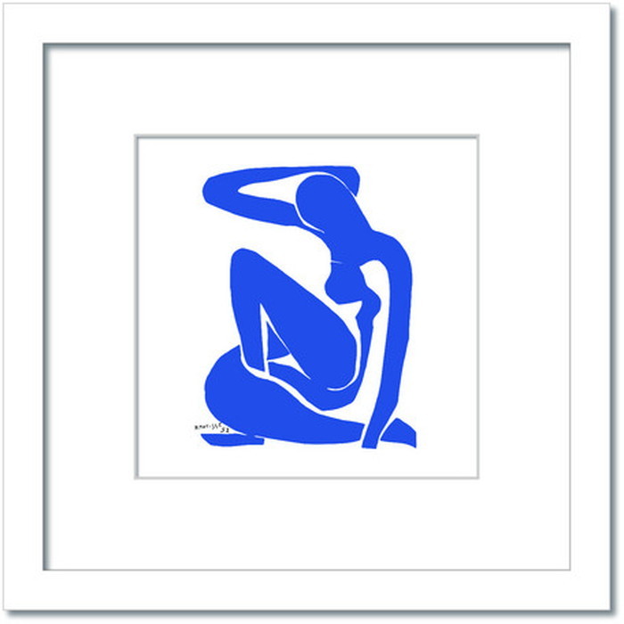 アンリ・マティス Henri Matisse Nu bleuI Blue Nude1 HM-2003WH Mサイズフレームカラー ホワイト 店舗 カフェ ラウンジ ロビー ホテル 法人 kar-7484887S6 アートパネル アートボード 壁紙 装飾フィルム 送料無料 北欧 モダン 家具 インテ