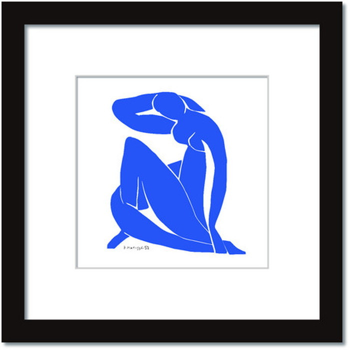アンリ・マティス Henri Matisse Nu bleuII Blue Nude2 HM-2004BK Mサイズフレームカラー ブラック 店舗 カフェ ラウンジ ロビー ホテル 法人 kar-7484899S5 アートパネル アートボード 壁紙 装飾フィルム 送料無料 北欧 モダン 家具 イン