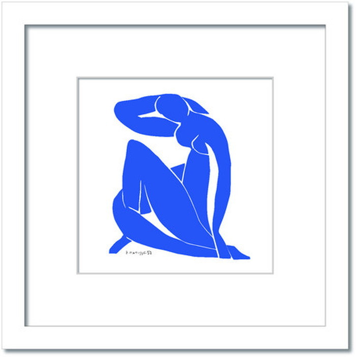 アンリ・マティス Henri Matisse Nu bleuII Blue Nude2 HM-2004WH Mサイズフレームカラー ホワイト 店舗 カフェ ラウンジ ロビー ホテル 法人 kar-7484899S6 アートパネル アートボード 壁紙 装飾フィルム 送料無料 北欧 モダン 家具 イン