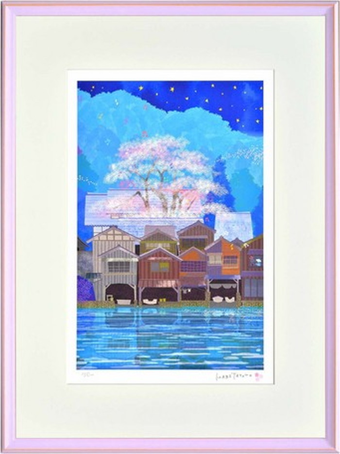 アートフレーム はり たつお 京都伊根の舟屋 夜桜 大全紙 5x765x30mm Zth Bic s1送料無料 北欧 モダン 家具 インテリア ナチュラル テイスト 新生活 オススメ おしゃれ 後払い 雑貨 Gulbaan Com