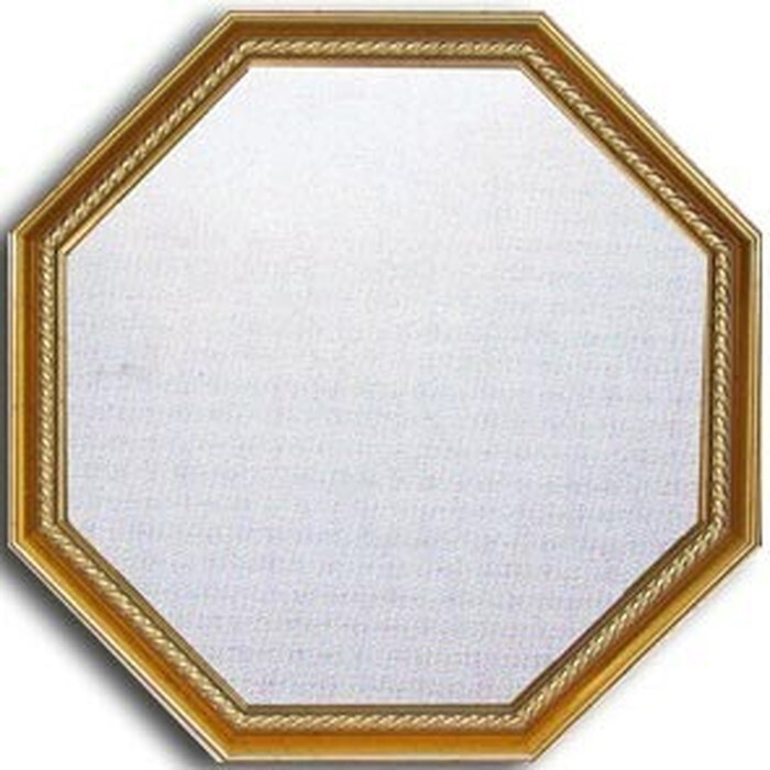 八角ミラー ゴールド Huit Mirror Gold 465x465x30mm MHT-11965 bic-7164398s1 壁掛け 鏡 送料無料 北欧 モダン 家具 インテリア ナチュラル テイスト 新生活 オススメ おしゃれ 後払い｜家具・インテリアのジェンコ