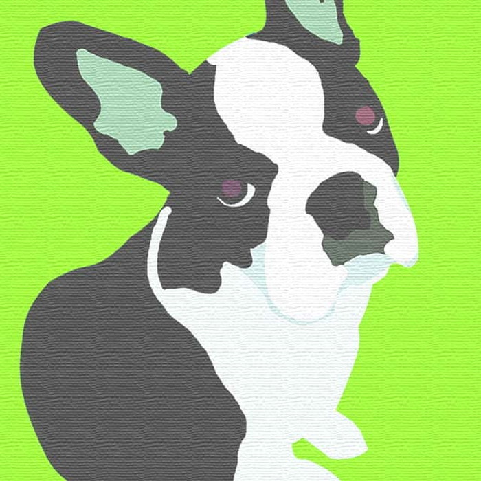 犬モチーフ フレンチブルドッグ ANIMAL XLサイズ 100cm×100cm アートパネル ファブリックパネル アートボード 壁掛け 日本製 ラッピング付き 店舗 カフェ ラウンジ ロビー ホテル 法人 lib-pop-0030-grn-xl アートパネル アートボード 壁