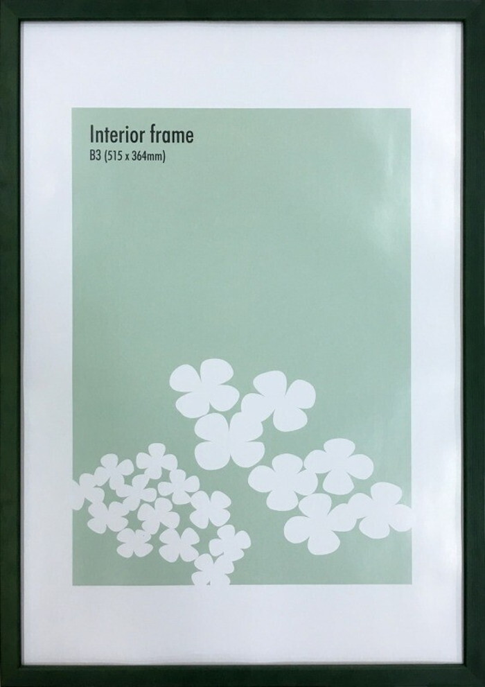 額縁 木製シンプル インテリアフレーム Interior Frame Green B3 387x538x17mm B3サイズ 538x387x17mm FIN-62602 bic-11109120s1 アートパネル アートボード 壁紙 装飾フィルム 送料無料 北欧 モダン 家具 インテリア ナチュラル テイスト 新生活 オススメ おしゃれ｜家具・インテリアのジェンコ
