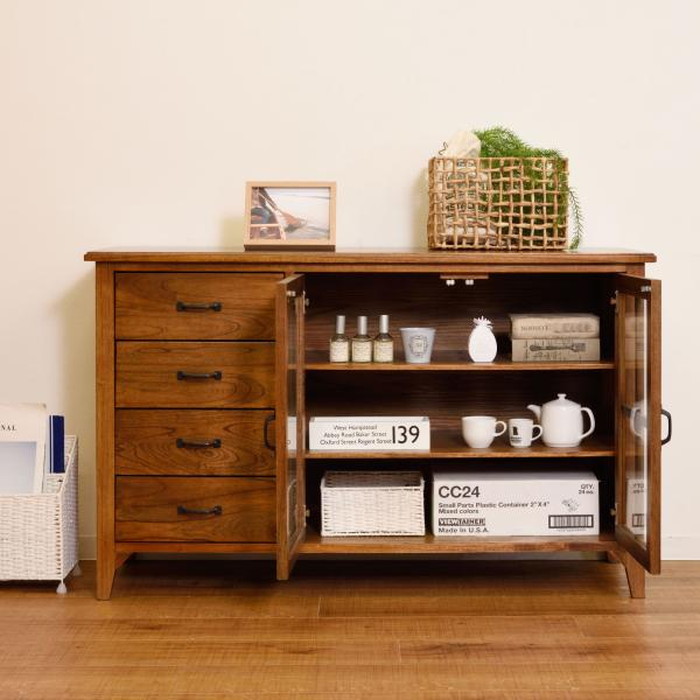 キャビネット ティンバー ブラウン W120×D40×H75 azu-pm-308 キャビネット コンソール 収納 家具 北欧 モダン 家具 インテリア ナチュラル テイスト 新生活 オススメ おしゃれ