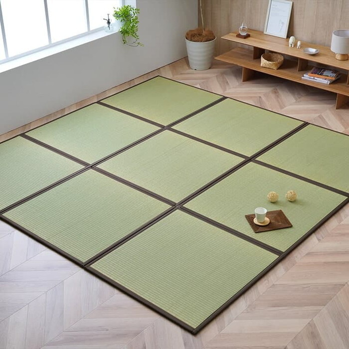 置き畳 純国産 い草 日本製 ユニット畳 簡単 和室 約82×82×1.7cm 6枚1セット 軽量 ジョイント付き ブラウン ihk-1111250060205 畳 カーペット マット 畳 北欧 モダン 家具 インテリア ナチュラル テイスト 新生活 オススメ おしゃれ|家具・インテリアのジェンコ